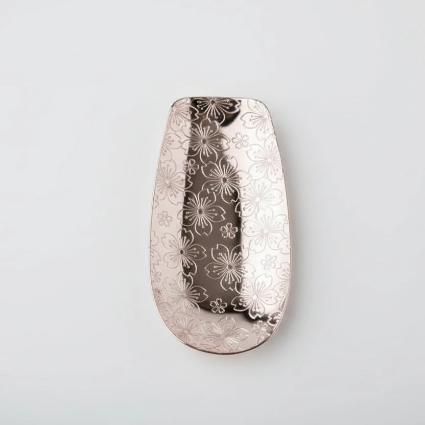 Aoyoshi: Stainless Chasaji Sakura Design Tea Scoop ステンレス茶箕 さくら - Image 7