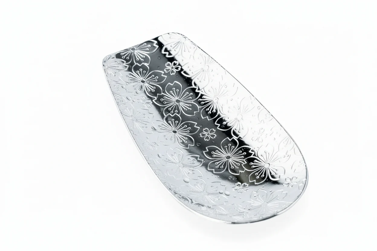 Aoyoshi: Stainless Chasaji Sakura Design Tea Scoop ステンレス茶箕 さくら - Image 8