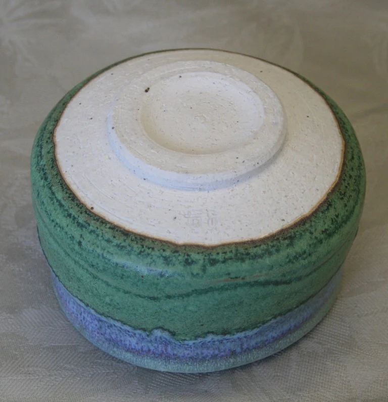 Minoyaki - Deep Sea Blue-Green Matcha Tea Bowl (Maru Oto Iguchi Ceramics) - Image 2