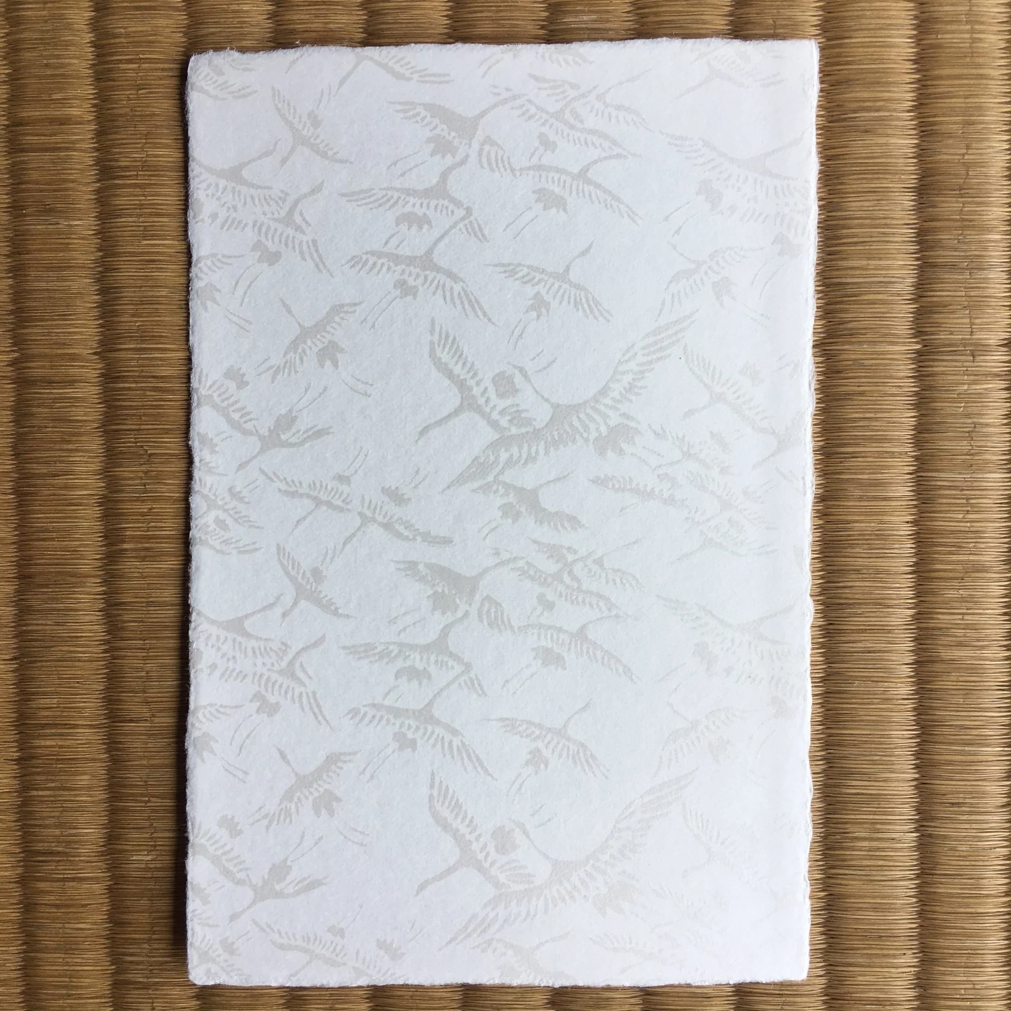 Echizen Washi Postcard, Crane (Tsuru) Design