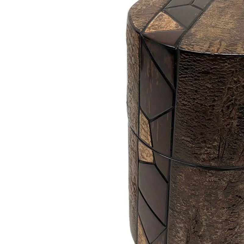 Fujiki Denshiro: Frosted Oyamazakura Bark Chazutsu (Vertical Stripe) by Arakawa Keitaro 総皮茶筒 大山桜 霜降皮 縦(荒川慶太郎 作) - Image 3