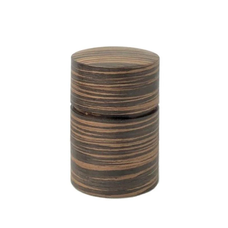 Fujiki Denshiro: Obizutsu Tea Canister - Ebony Wood Grain 帯筒 茶筒(大)黒檀柾目