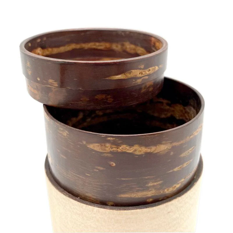 Fujiki Denshiro: Obizutsu Tea Canister - Ebony Wood Grain 帯筒 茶筒(大)黒檀柾目 - Image 3