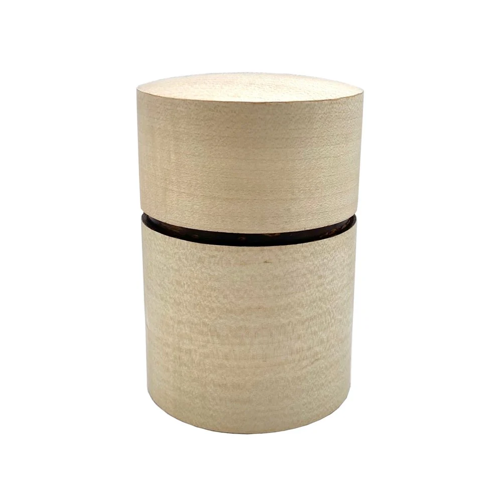 Fujiki Denshiro: Obizutsu Tea Canister - Kaede Maple 帯筒茶筒かえで