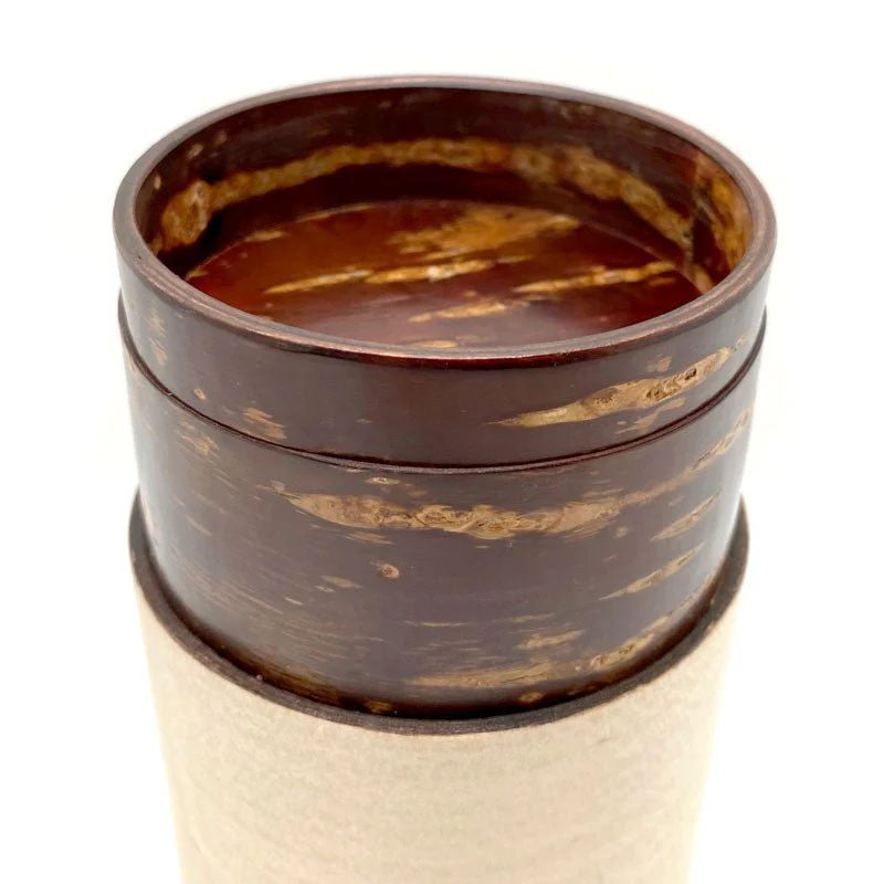 Fujiki Denshiro: Obizutsu Tea Canister - Kaede Maple 帯筒茶筒かえで - Image 2