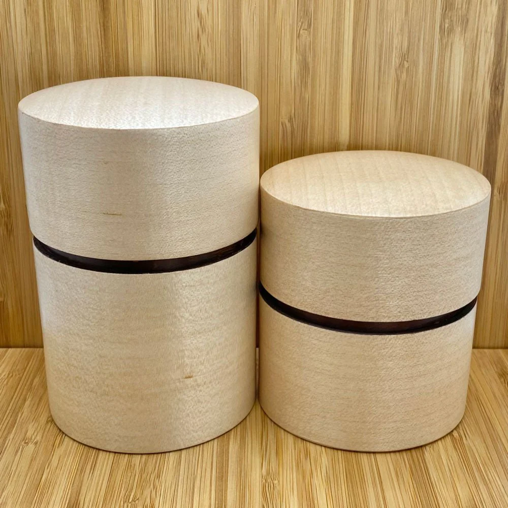 Fujiki Denshiro: Obizutsu Tea Canister - Kaede Maple 帯筒茶筒かえで - Image 7