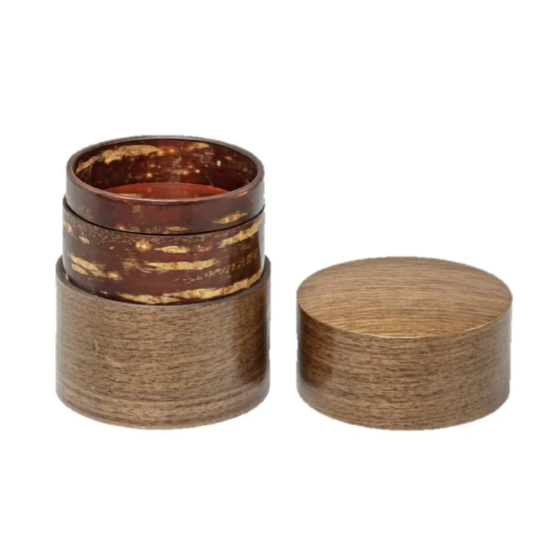 Fujiki Denshiro: Obizutsu Tea Canister - Walnut 帯筒茶筒くるみ - Image 5