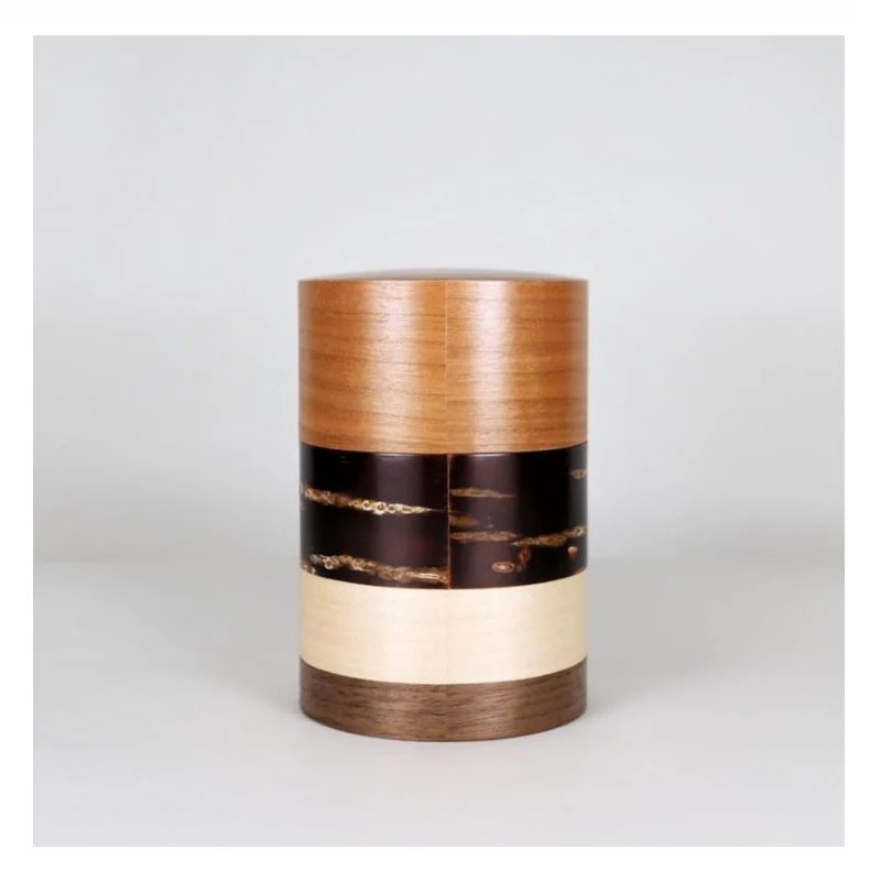 Fujiki Denshiro: Wazutsu Series Kabazaiku Tea Canisters, 4-color Sakura 輪筒4色 茶筒 さくら - Image 3