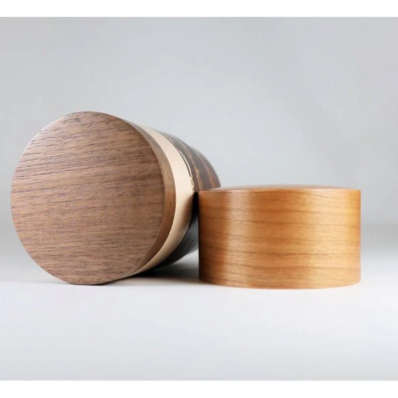 Fujiki Denshiro: Wazutsu Series Kabazaiku Tea Canisters, 4-color Sakura 輪筒4色 茶筒 さくら - Image 5