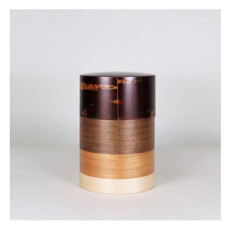 Fujiki Denshiro: Wazutsu Series Kabazaiku Tea Canisters, 4-color Sakura Bark 輪筒4色 茶筒 無地皮 - Image 3