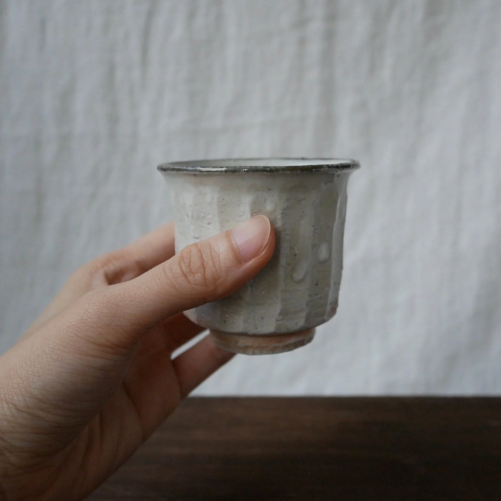Gotanbayashi Kama: Karatsuyaki Porcelain Yunomi Cup - Image 3