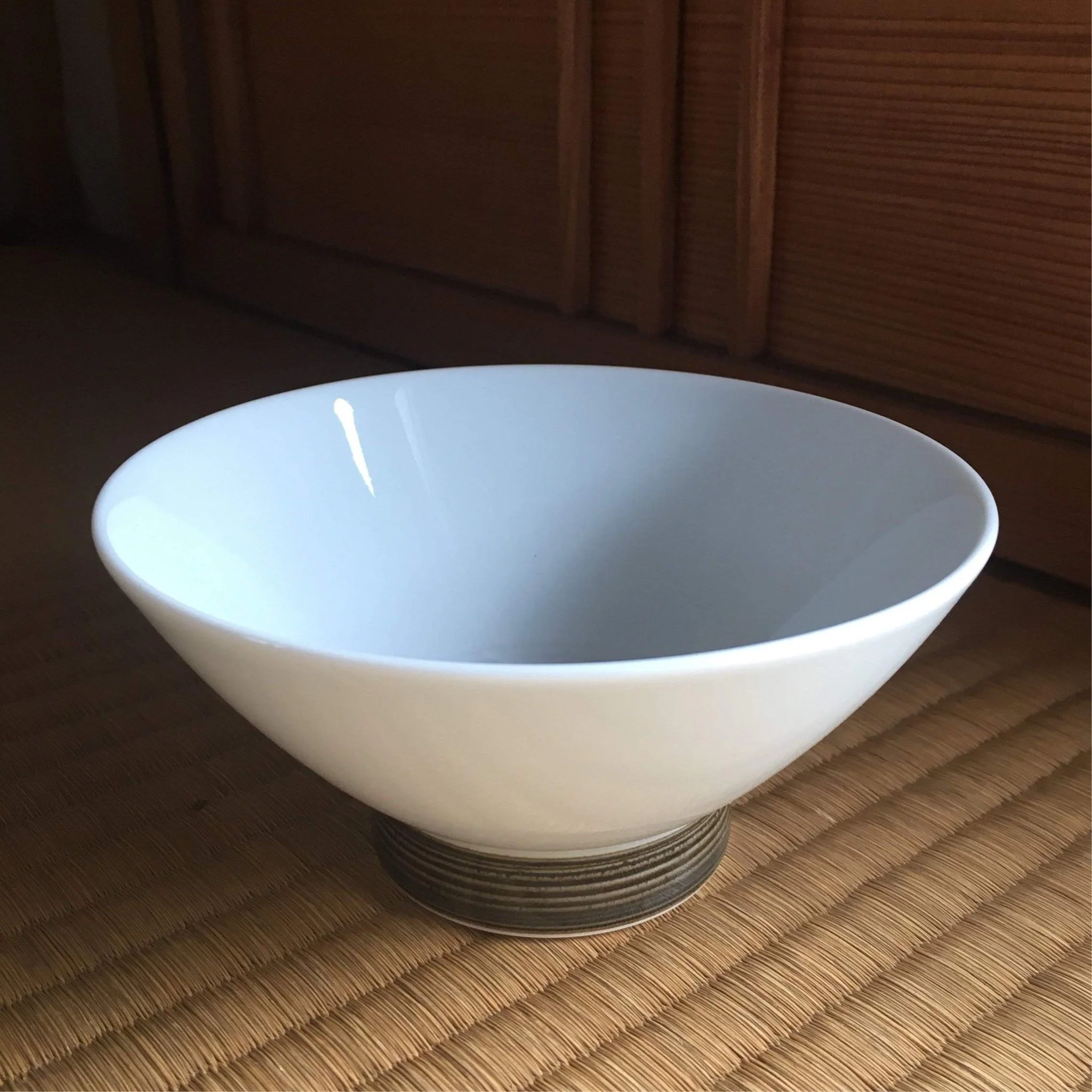 Hakusan Porcelain: Hasamiyaki Rice Bowl - "Threads of Hemp" (Indigo or Sepia) - Image 7