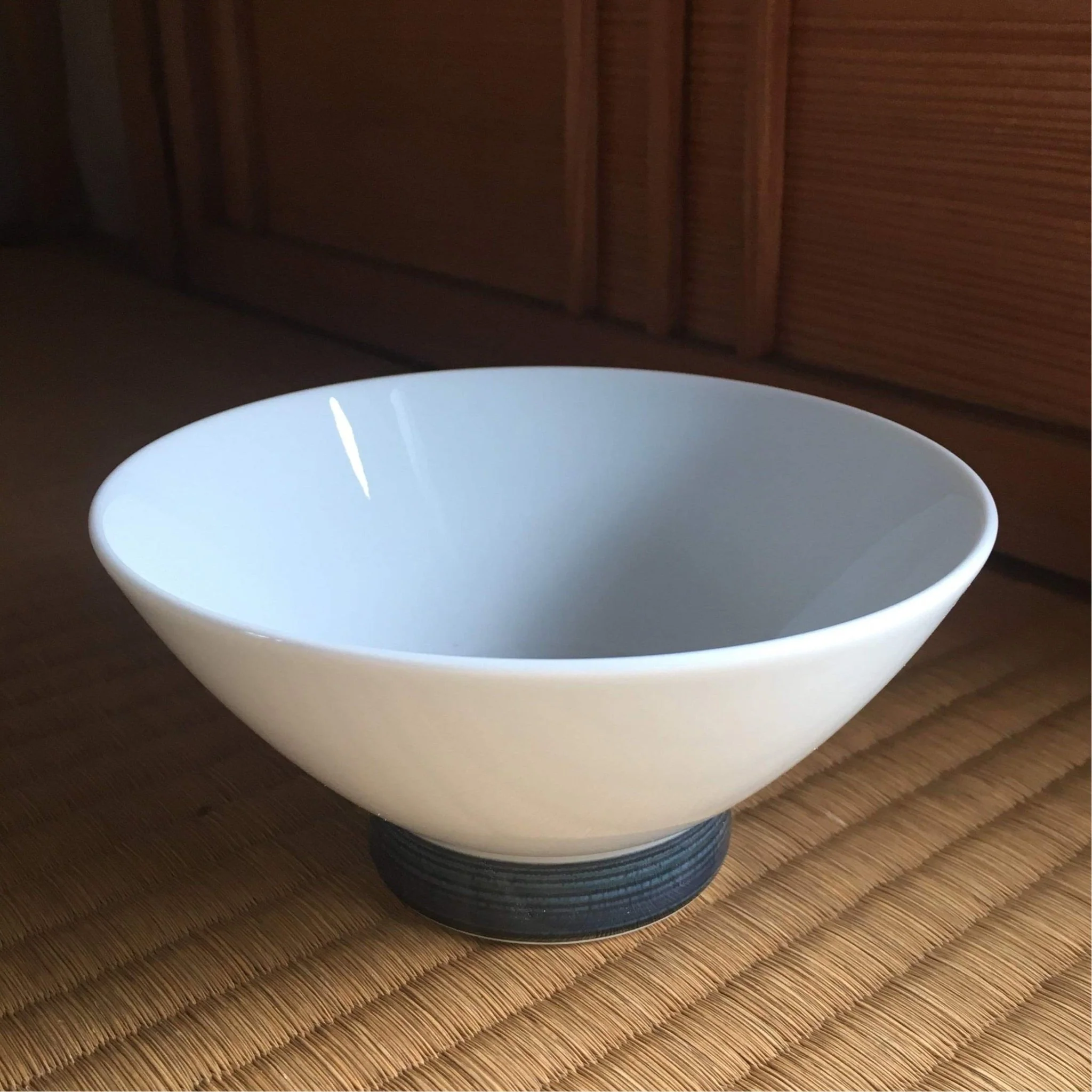 Hakusan Porcelain: Hasamiyaki Rice Bowl - "Threads of Hemp" (Indigo or Sepia) - Image 8