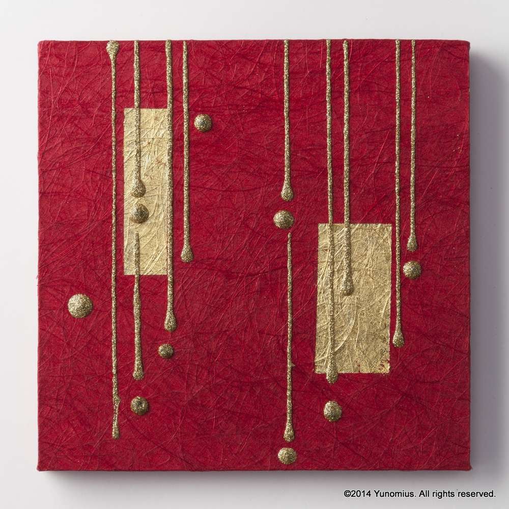Hana & Haku: Decorative Washi Paper Panel (Red #2)