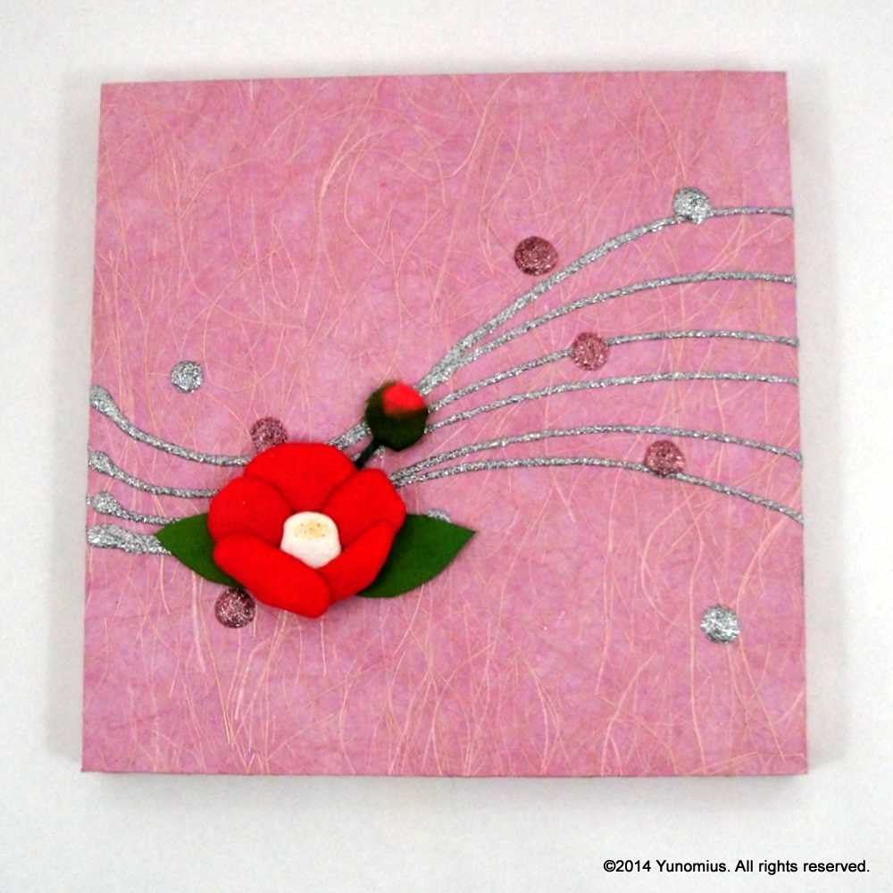 Hana & Haku: Tsubaki Flower Washi Paper Panel (Pink #1)