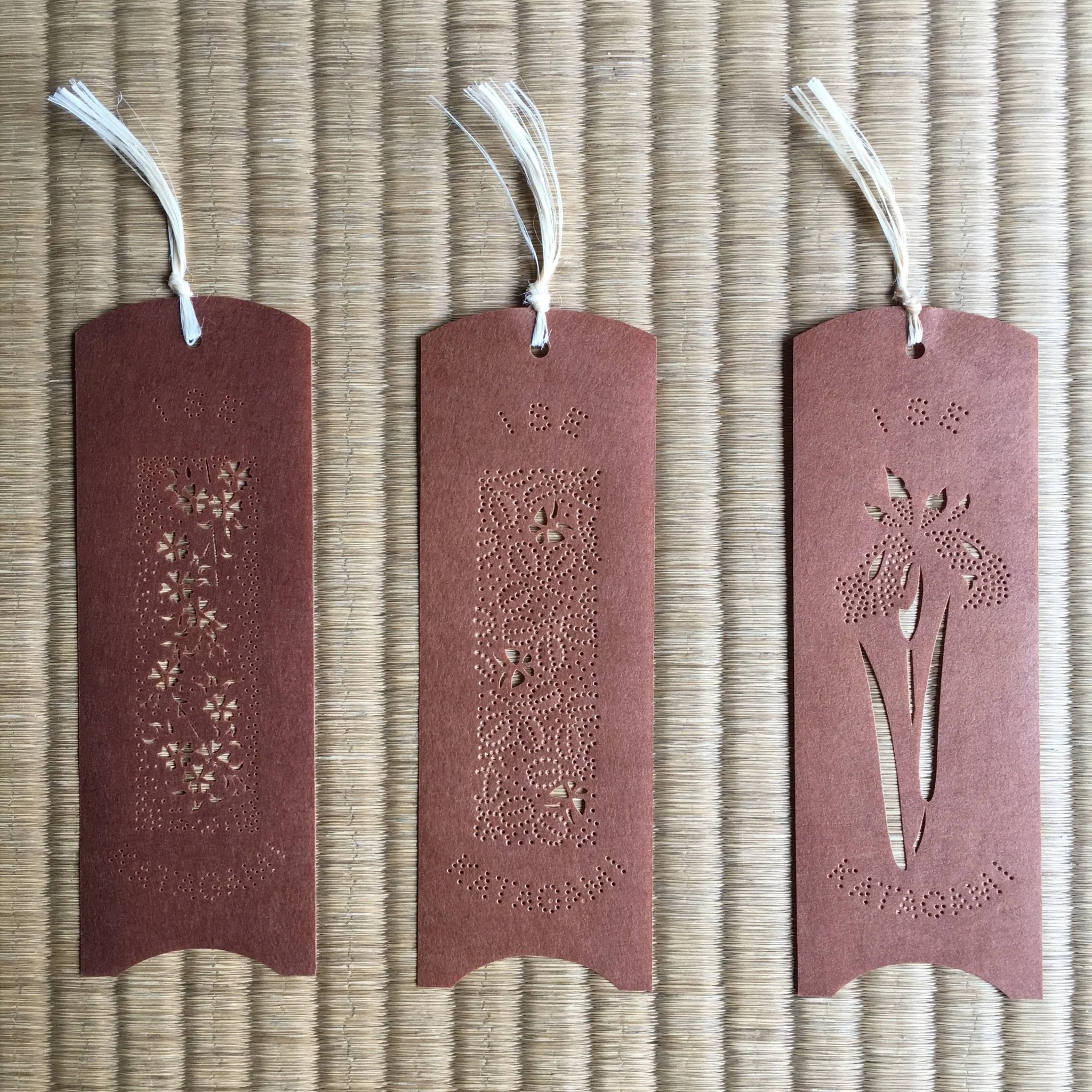 Hand-stenciled Isekatagami Bookmark