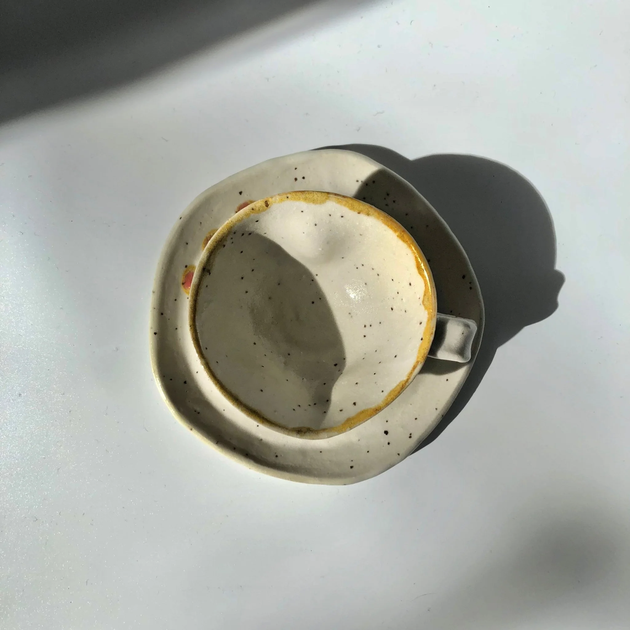 Hiroshi Hirai: Heart Shaped Cup & Saucer Set, Yellow Accents - Image 3