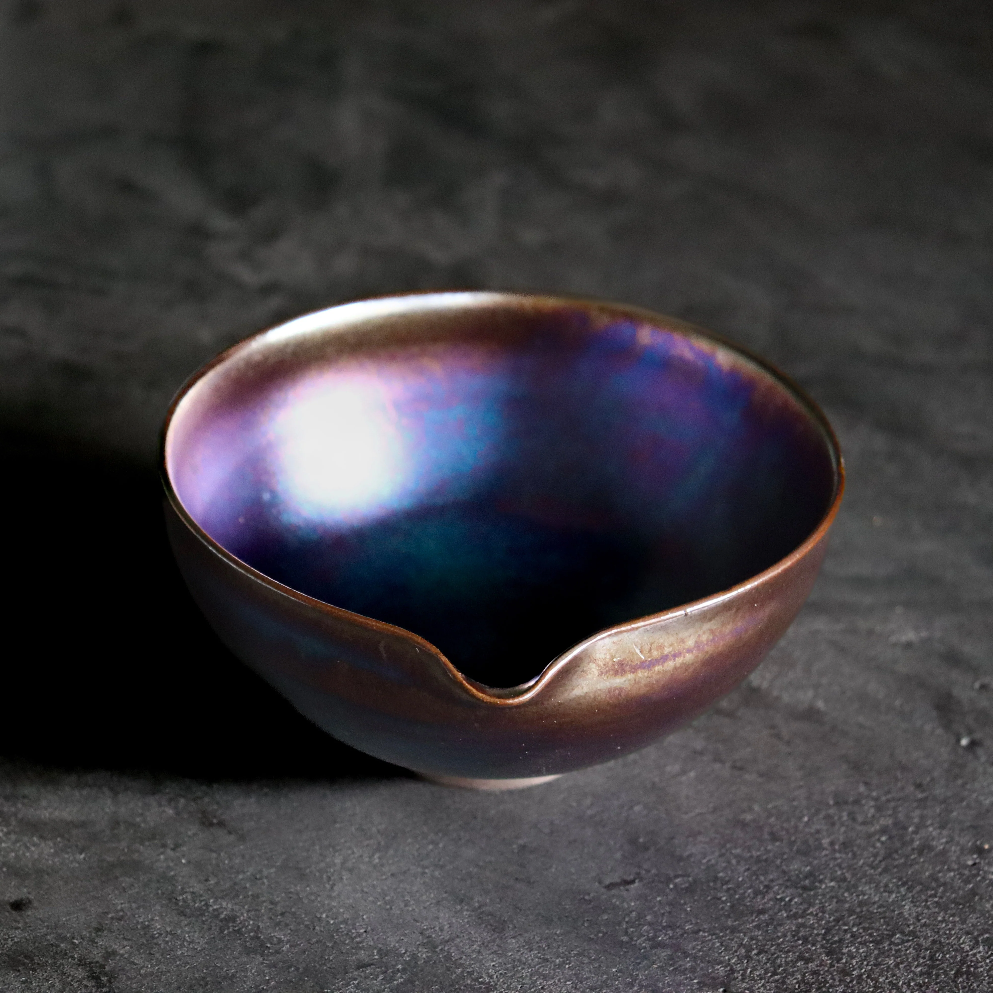 Kiwakoto Suikaen Matcha Pouring Bowl Tenmoku 天目片口抹茶碗 - Image 2