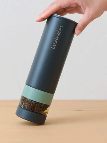 Lalaluctus Tea Bottle - Stainless Steel Tumbler with Tea Strainer - Dark Gray - 400 ml - Image 2
