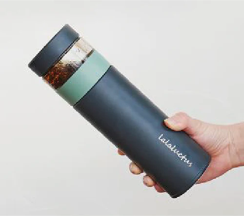 Lalaluctus Tea Bottle - Stainless Steel Tumbler with Tea Strainer - Dark Gray - 400 ml - Image 7