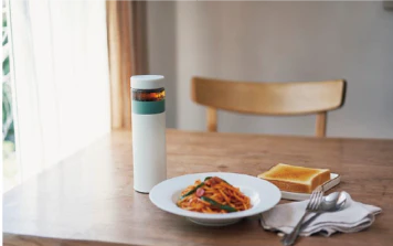 Lalaluctus Tea Bottle - Stainless Steel Tumbler with Tea Strainer - Cream White - 400 ml - Image 3