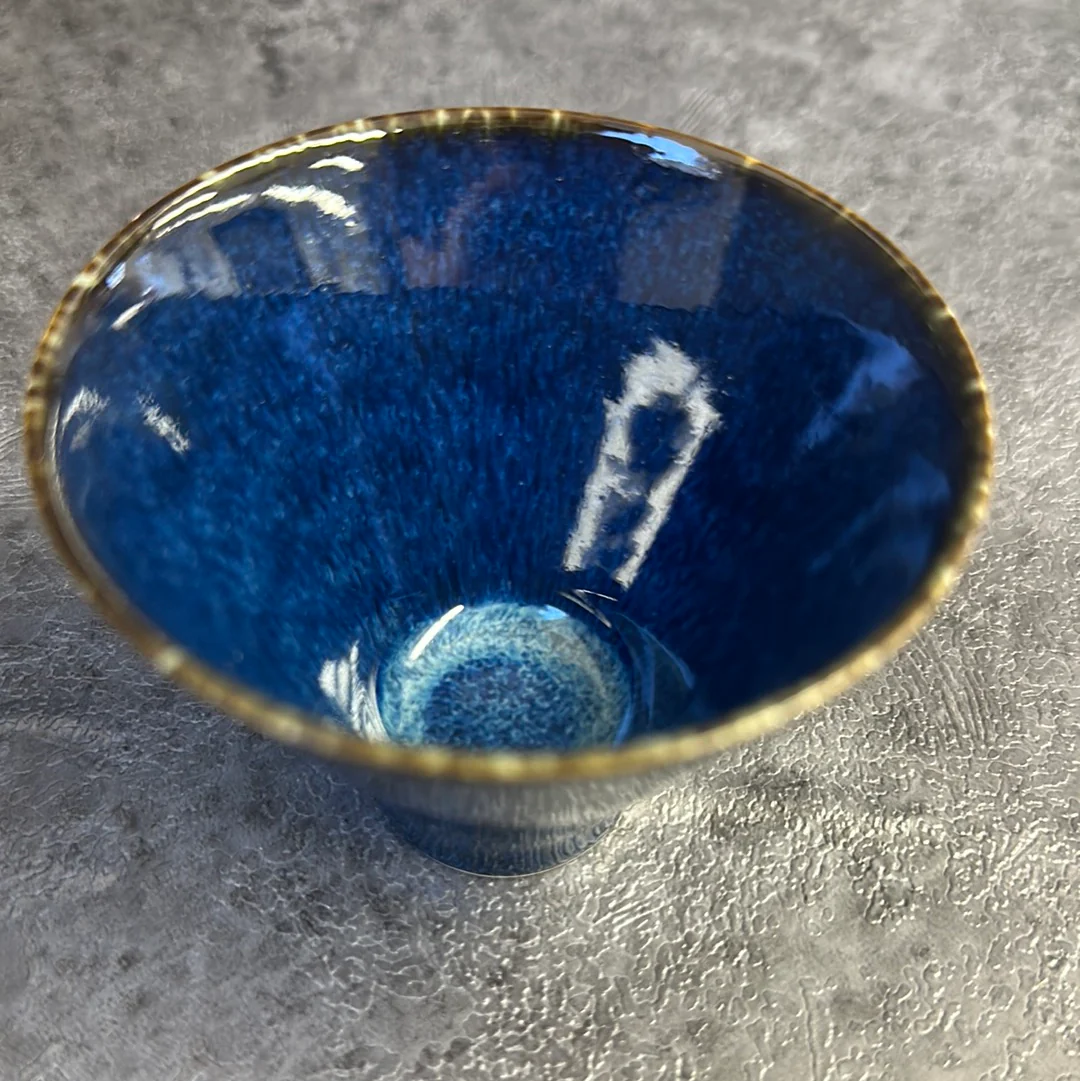 Minoyaki Cone Shaped Cup (Blue, 120 ml) - Image 2