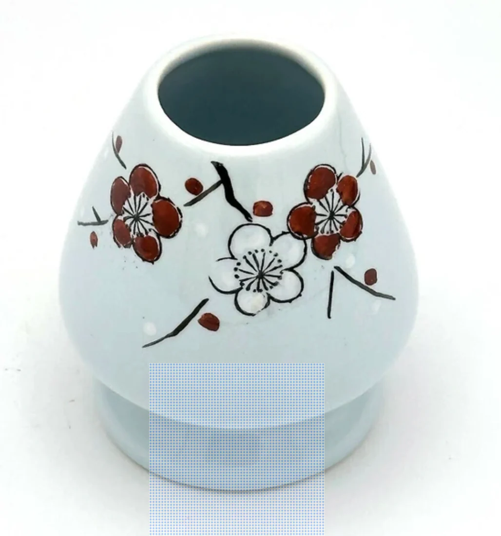 Nagomi: Chasen Holder, Bamboo Whisk Stand (Red & White Plum, 紅白梅) - Image 2