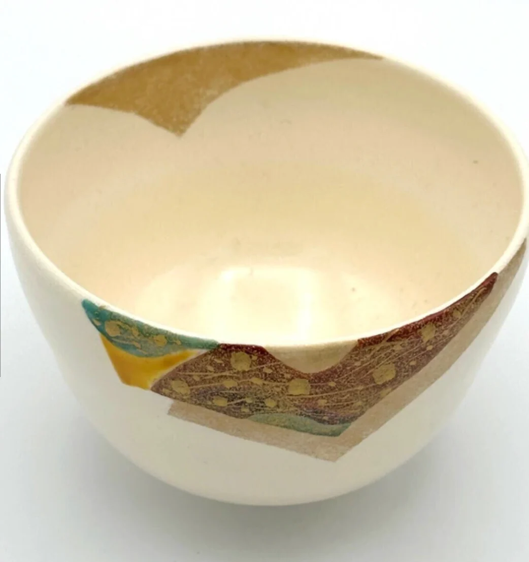 Nagomi: Kyo-yaki Matcha Bowl (京焼抹茶碗 Oucho-mon / 王朝紋) - Image 2