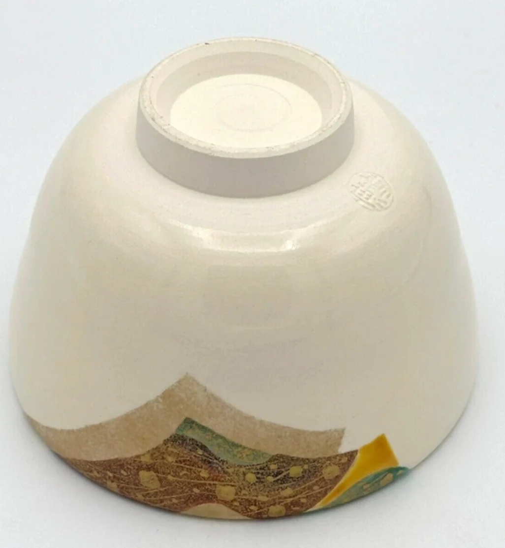 Nagomi: Kyo-yaki Matcha Bowl (京焼抹茶碗 Oucho-mon / 王朝紋) - Image 3