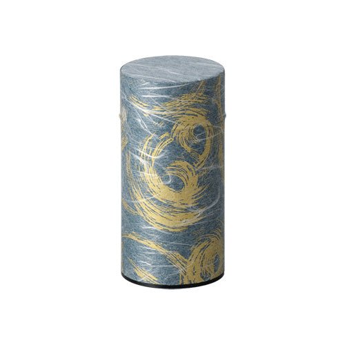 Okumura Seikan: Green Tea in Tea Can, Washi Paper - Nankyo Navy Gold 南郷 紺金