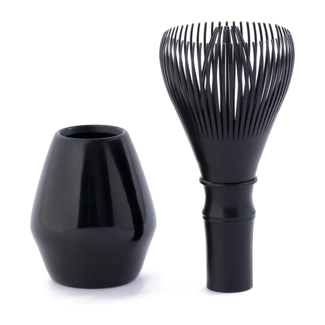 Resin Matcha Tea Whisk with holder (black/green/brown/beige) - Image 8