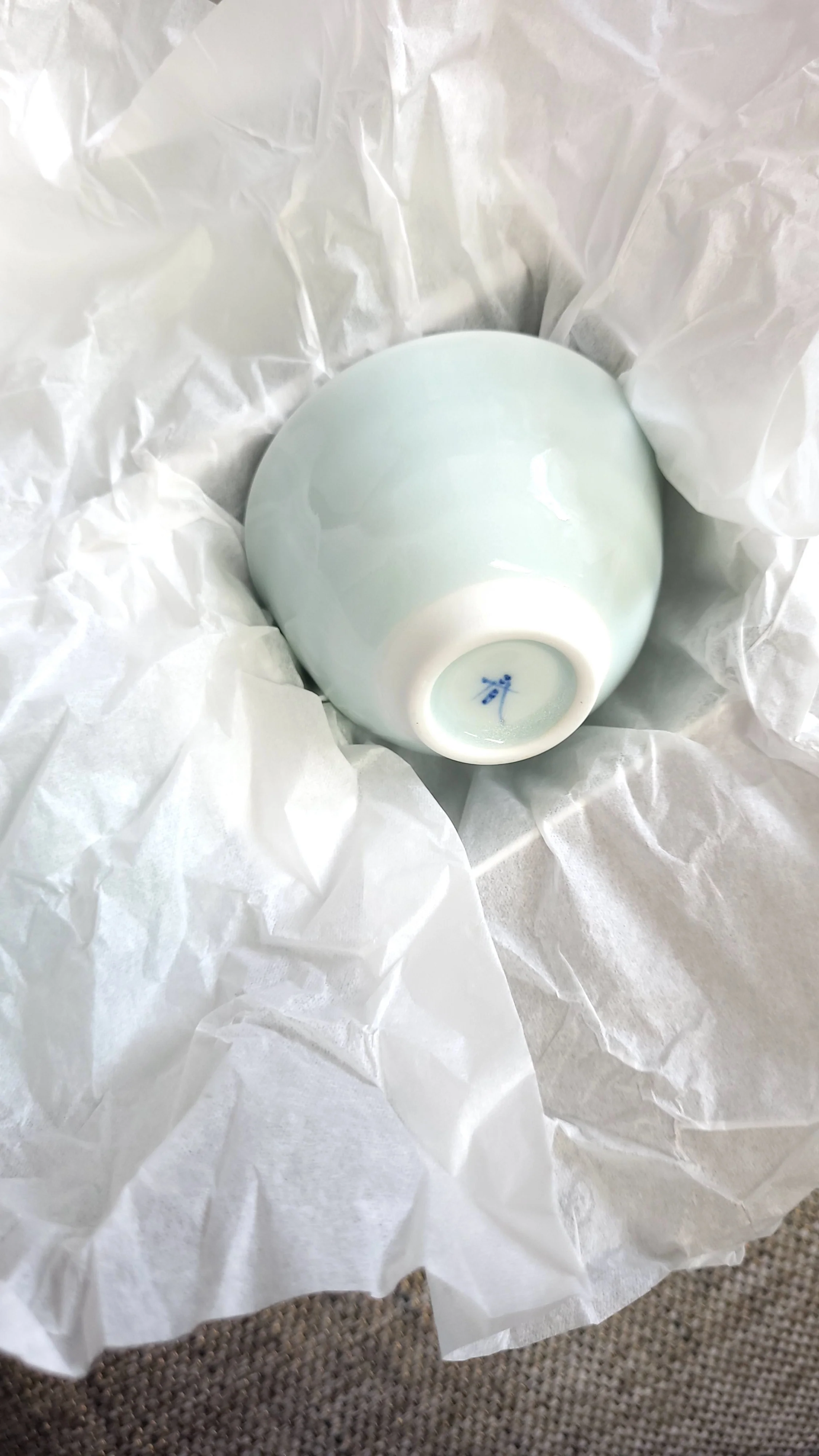 Saikai Ceramics: Hasamiyaki Blue Porcelain Kyusu Set - Tea Pot + Two Tea Cups - Image 4