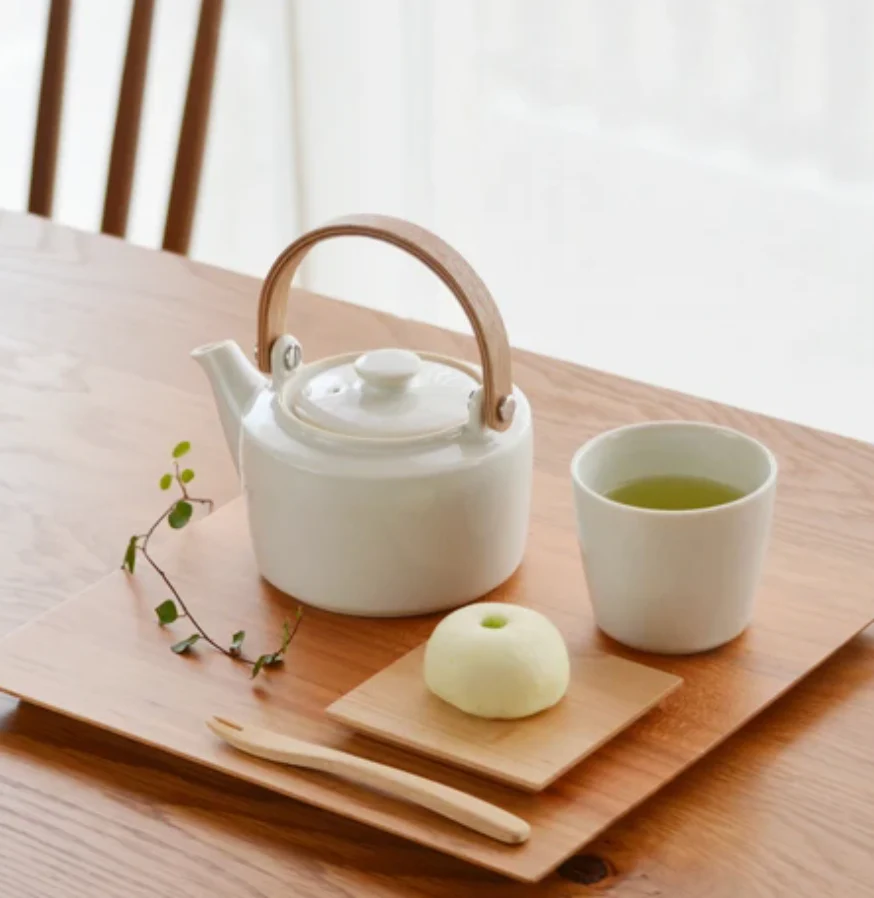 SALIU -SYO- Dobin Tea Pot & Cups Gift Set with Coaster (Silk White)【祥】土瓶急須 ギフト（絹）茶敷き付き - Image 3