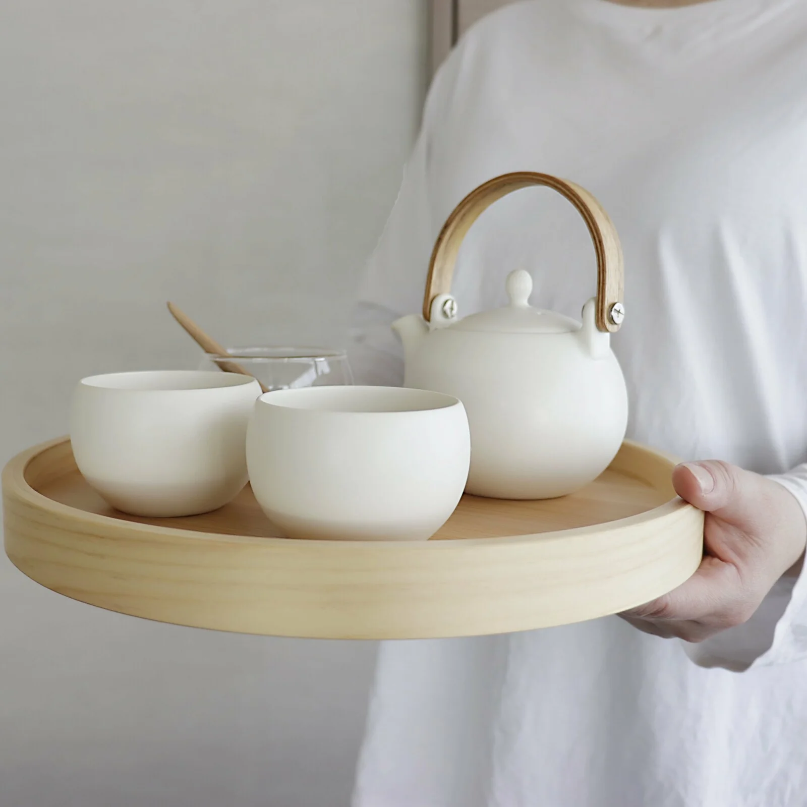 SALIU -YUI- Dobin Tea Pot & Cups Gift Set (White)【結】土瓶急須 ギフト(白) - Image 2