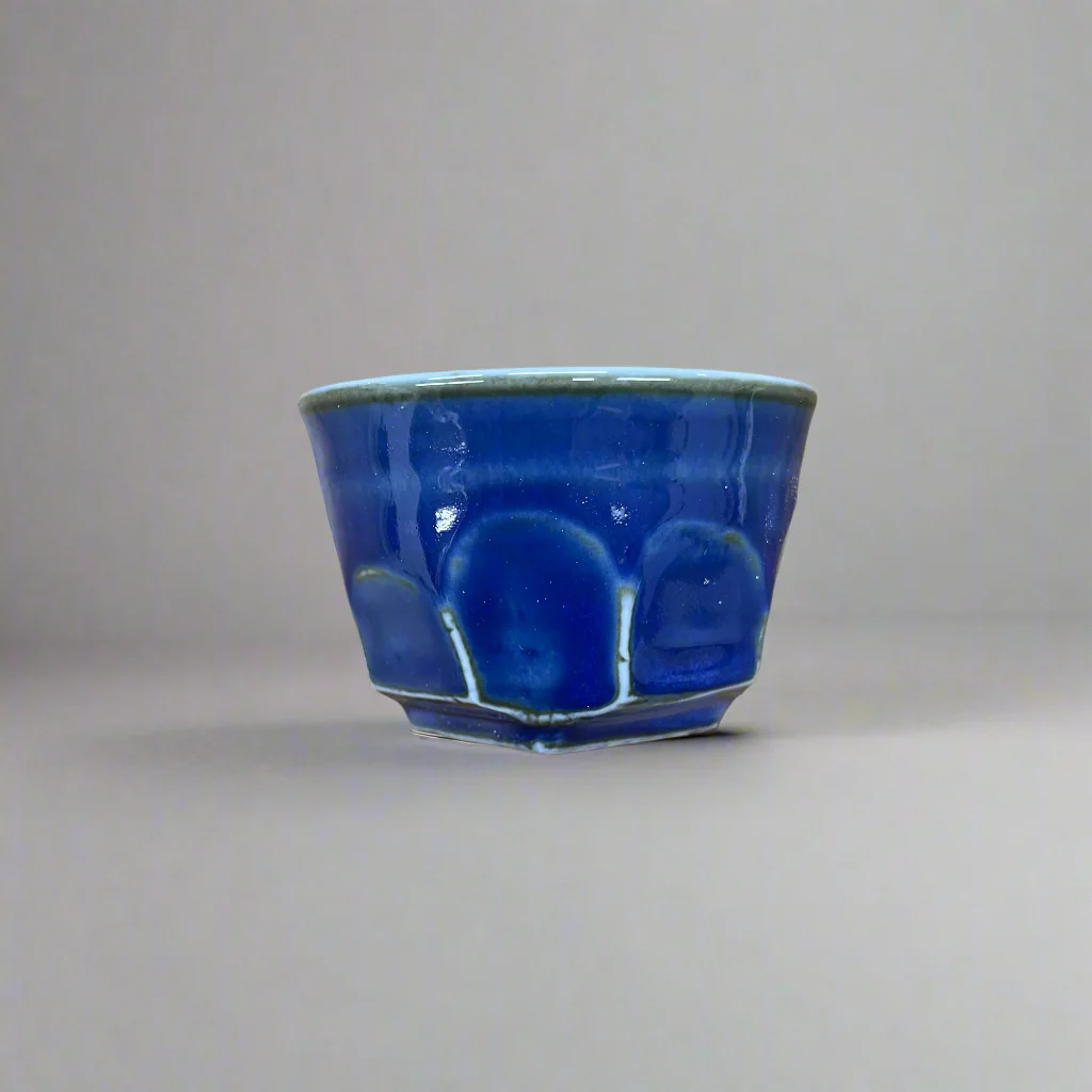 Seiangama: Carved Design Mino-yaki Guinomi Cup 5 Piece Set with Wooden Box εγδΊζ§γγεζ - Image 12