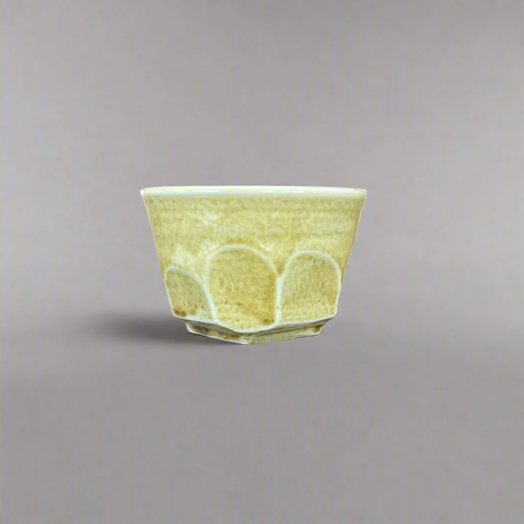 Seiangama: Carved Design Mino-yaki Guinomi Cup 5 Piece Set with Wooden Box εγδΊζ§γγεζ - Image 15