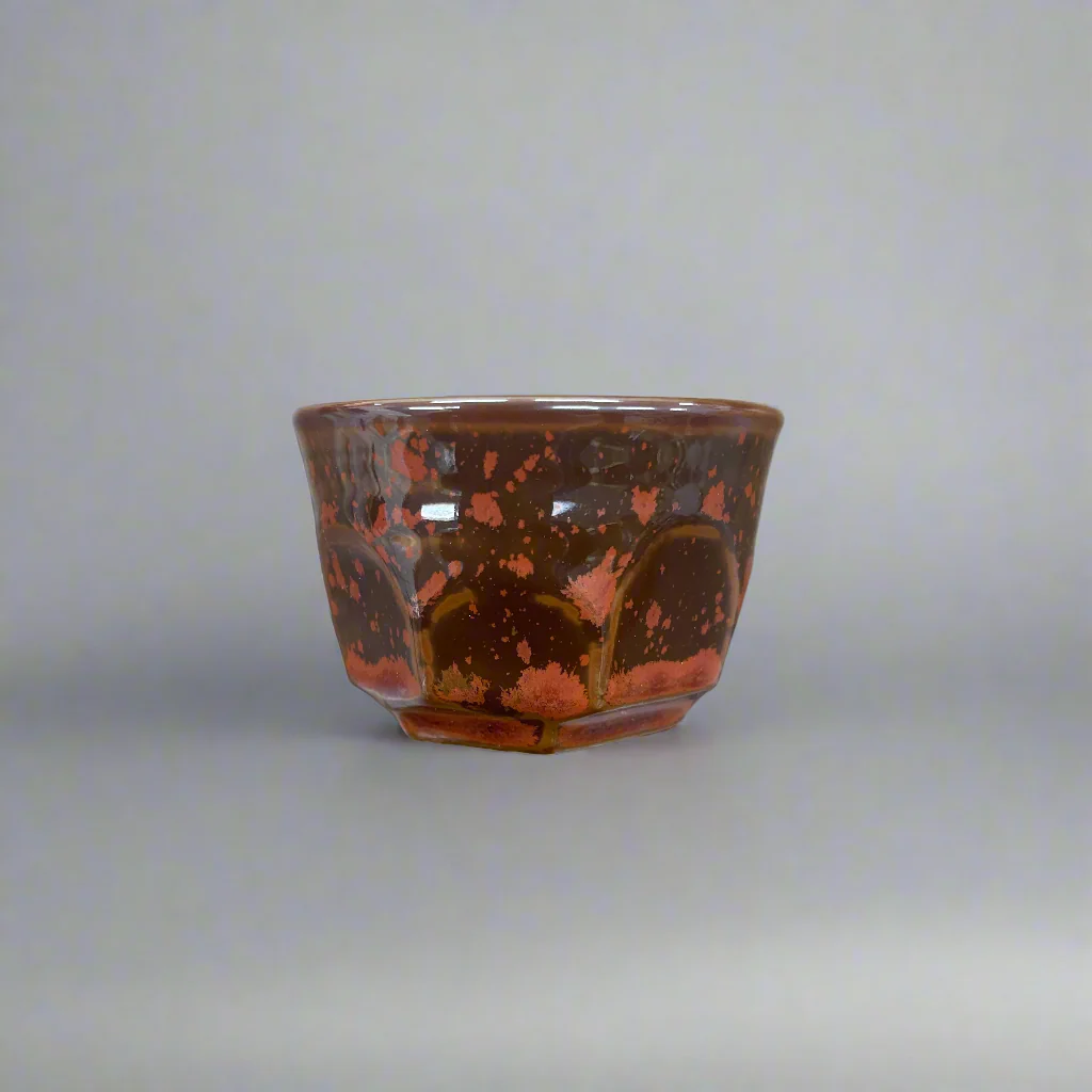 Seiangama: Carved Design Mino-yaki Guinomi Cup 5 Piece Set with Wooden Box εγδΊζ§γγεζ - Image 6