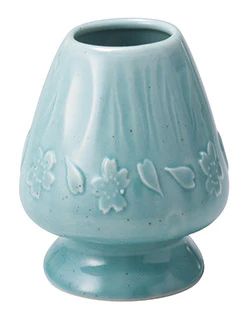 Seiangama: Mt. Fuji Bamboo Whisk Stand, Ice Blue 富士山茶筅直し(雪)