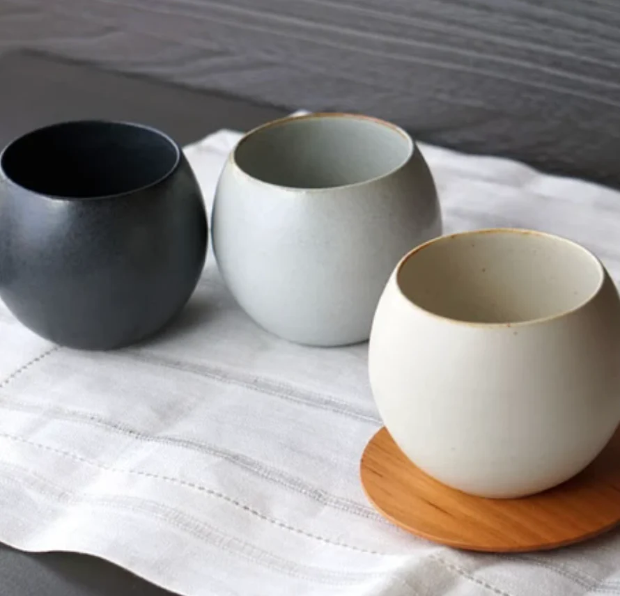 SHIKIKA - Korokoro Round Yunomi Cup (Black) - Image 4