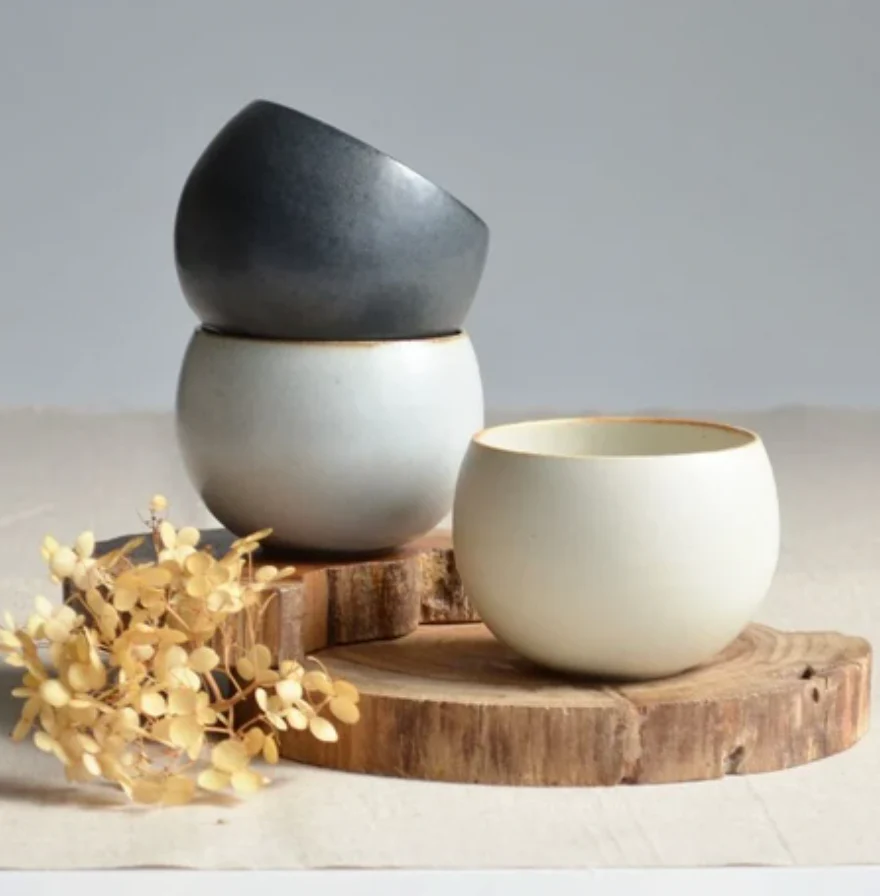 (2025 new arrival) SHIKIKA - Korokoro Round Yunomi Cup - White - Image 5