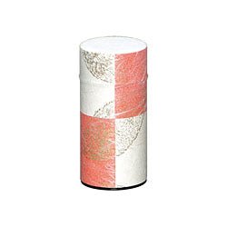 Okumura Seikan: Green Tea in Tea Can, Washi Paper - Gold leaf crimson　讃香　朱 - Image 3