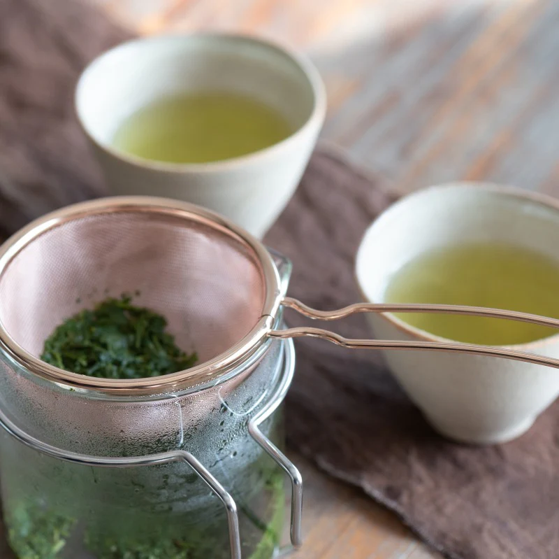 Three Snow: Tea Strainer and Glass Kyusu Set (Pink Gold) - Image 4