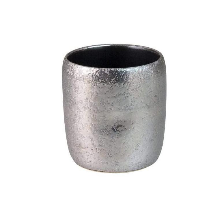 Touetsugama Aritayaki Dimple Rock Cup - Ibushi Silver - Black いぶし銀内黒マット えくぼロックカップ