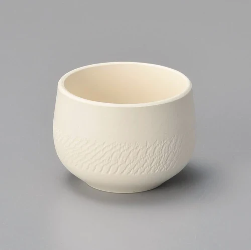 Yamaki ikai F252/F251x2: Set of Tokoname white Kyusu Tea Pot and 2 tea cups 常滑 陶仙ホワイト茶器揃 - Image 3