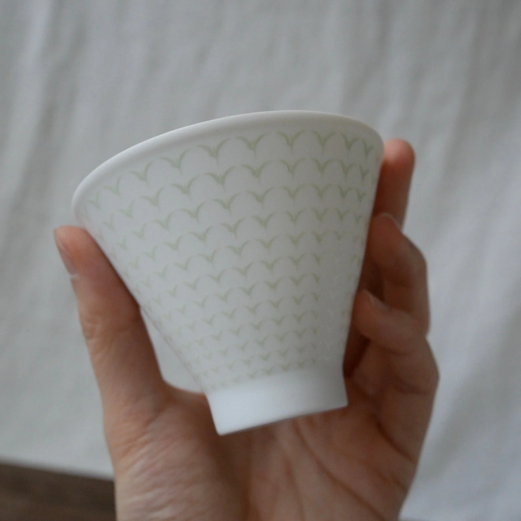 Yamani - Miyama Tableware: Chahaku Morning Glory Tea Cup - Gyokuro Green - Image 3