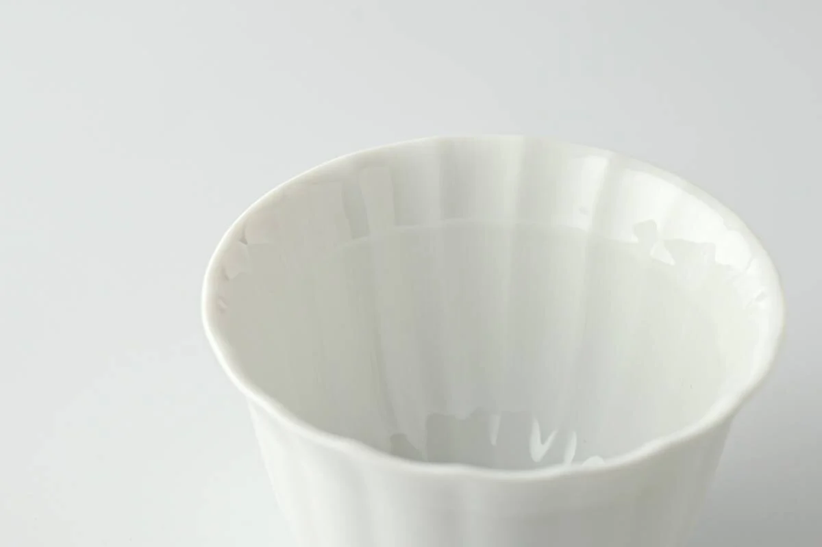 Yamani - Miyama Tableware: Sencha Tea Cup Suzune (6 cm), White Color - Image 5
