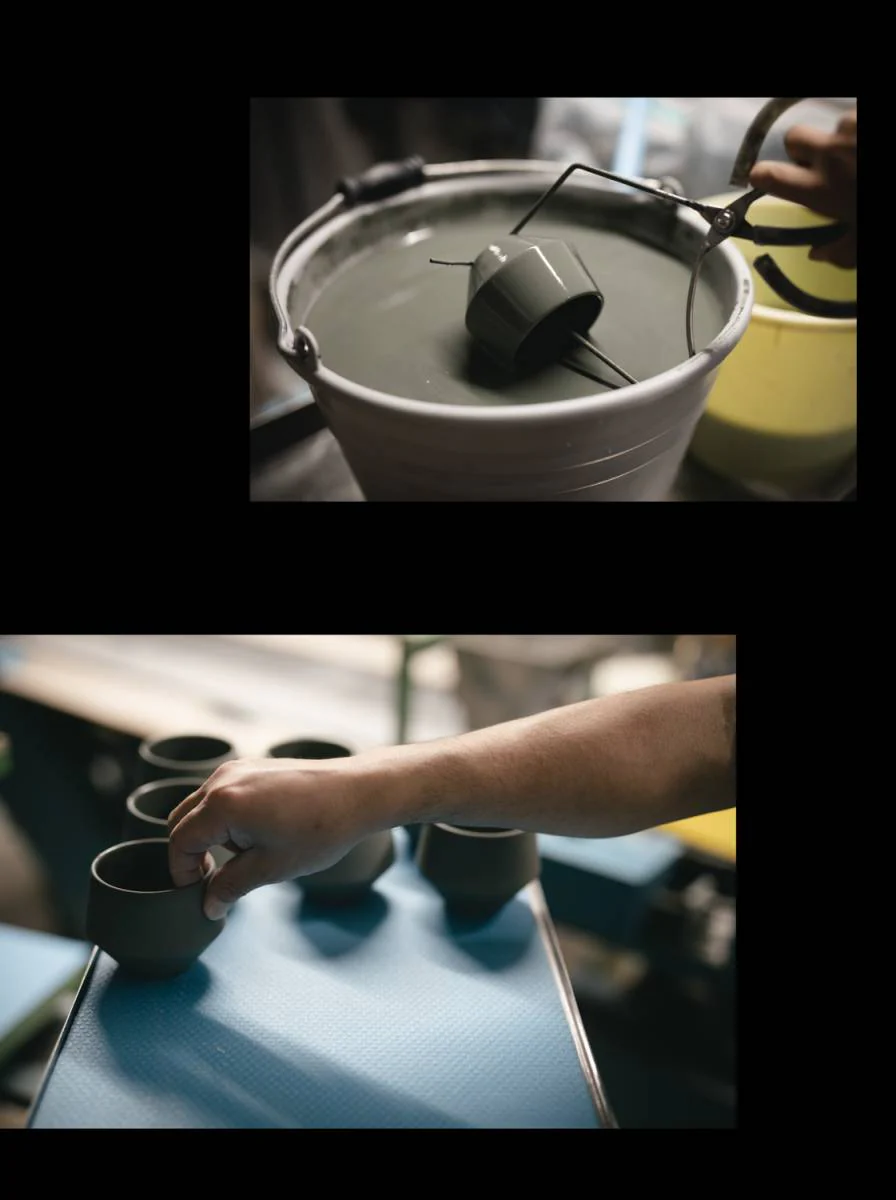 Yamatsu Kiln (Minoyaki, Gifu): Minimalist Frustum Sencha Cup, Pale Blue - Image 4