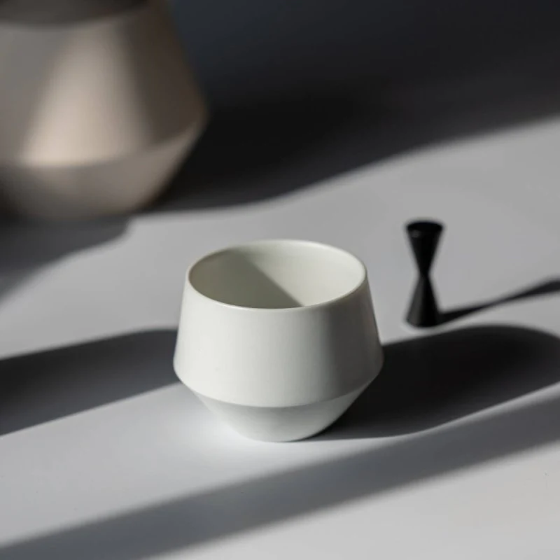 Yamatsu Kiln (Minoyaki, Gifu): Minimalist Frustum Sencha Cup, White