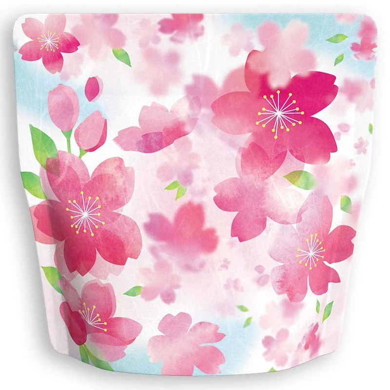 Yoshimura Pack 10130 Resealable Washi Paper Bag Sakura Blossoms Falling 雲竜アルミチャック付スタンド袋 桜散る
