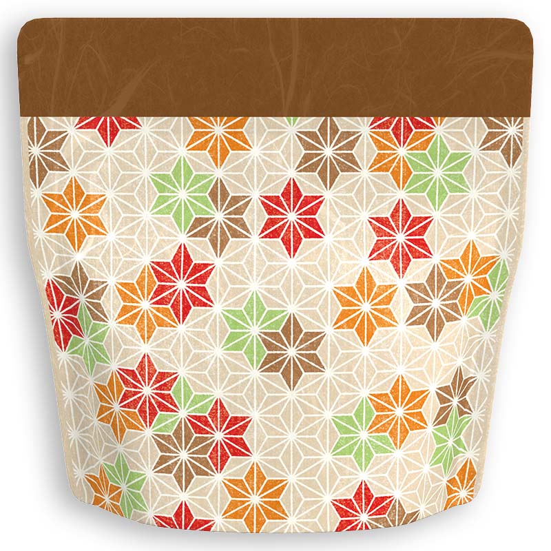Yoshimura Pack 10156 Resealable Washi Paper Bag Hemp Leaves 麻の葉柄